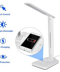 LED Desk Lamp Wireless Phone Fast Charging USB Charger Table Non-slip Lamp Light